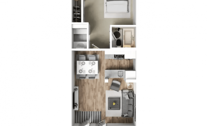 1 Bedroom 600 Sq Ft - 1 bedroom floorplan layout with 1 bathroom and 600 square feet